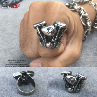 แหวนเครื่อง รุ่น3 สแตนเลสแท้ stainless 316l ring แหวนแฟชั่น แหวนผู้ชาย แหวนสแตนเลส originallution