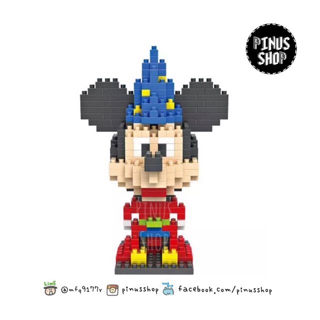 Lego nano block Wisehawk Mickey Mouse Cosplay Magician Size M ⭐️ ตัวต่อ เลโก้นาโนบล็อค มิกกี้เม้าส์ นักมายากล