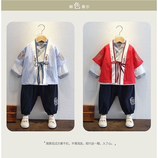ชุดเครื่องแต่งกาย ชุดสูทกางเกง สไตล์ฮั่นฝู สําหรับเด็กอนุบาล