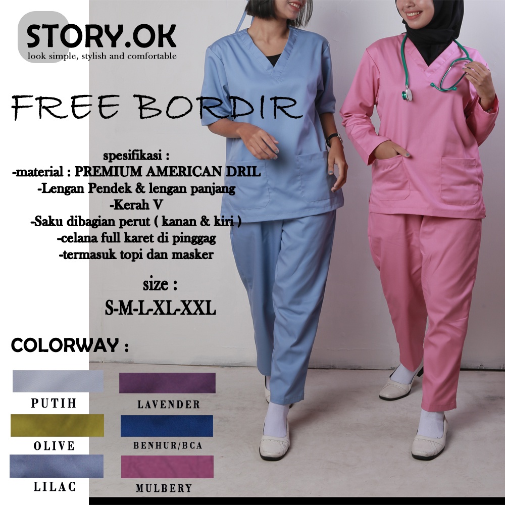 ฟรีออมโรดิรี!!! MEDICAL SCRUB OK OKA CLOTHES NURSE UNIFORM PREMIUM DRILL