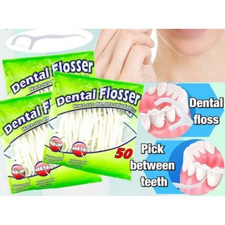 Dental flosser ไหมคัดฟันแคะซอกฟัน 2 หัว