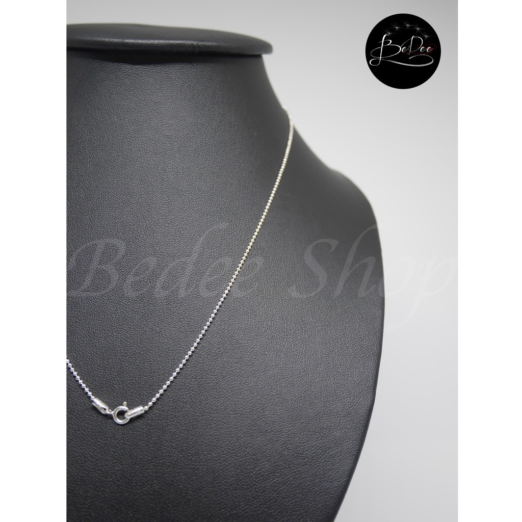 สร้อยคอเงินแท้ลายบอลกลมจิ๋ว หนา 1.5 มิล. Bedee Silver รหัส BD-NL-02901