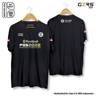 เสื้อยืด พิมพ์ลาย Efootball Indonesian PES สีดํา คุณภาพดีสุดแฟนตาซี สไตล์อินโดนีเซีย 2022