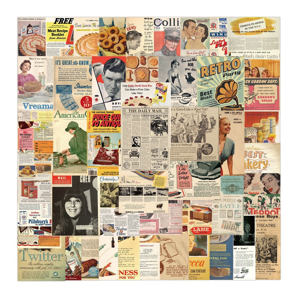 50PCS Classic Movie Retro Poster Graffiti Stickers Laptop Skateboard Guitar Suitcase Bike Waterproof Sticker Decal