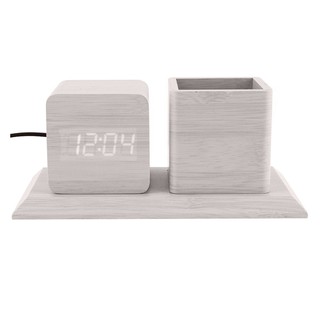 clock TABLE CLOCK LED PEN 18X10CM.GRAY HLS Home decoration Home &amp; Furniture นาฬิกา นาฬิกาตั้งโต๊ะ LED HOME LIVING STYLE