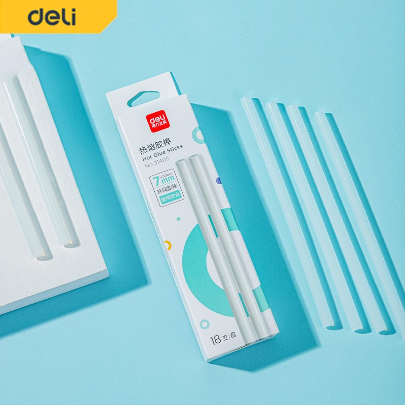 Deli กาวแท่งร้อน กาวแท่งเล็ก แท่งใหญ่ ใช้กับปืนไฟฟ้าอย่างดี 12/18pcs 7mm ปลอดสารพิษ ไม่เป็นอันตราย Glue gun - รูปที่ 4