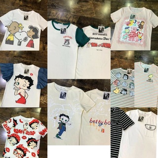 เสื้อยืด คอกลม แขนสั้น แต่งสกรีนลาย อก36-40ป้ายAorry store