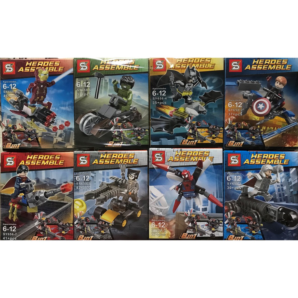 เลโก้ตัวต่อ Super Hero Mix เซ็ตแปดกล่อง SY658-1-8