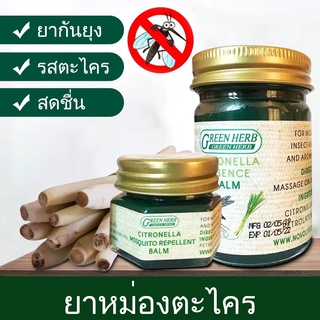 พร้อมส่ง ยาหม่องตะไคร้หอมกันยุง  ยาหม่องตะไคร้ไล่ยุง ขนาด50g Green Herb กรีนเฮิร์บ  ยาหม่องสมุนไพร Body Massage Oil