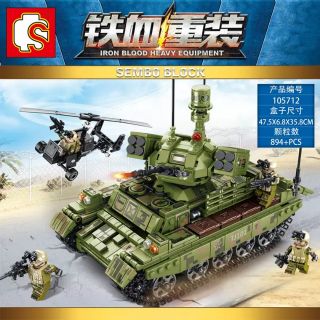 🚚🆓ส่งฟรีEMSไม่ต้องใช้โค้ด SEMBO 105712 เจ้าแห่งรถถัง Iron and blood reloading: the king of land war (เลโก้จีน รถทหาร)