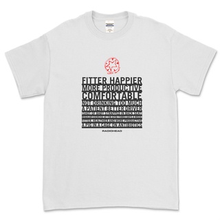 เสื้อยืด พิมพ์ลาย Radiohead FITTER HAPPIER