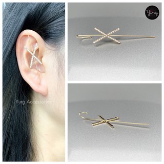 Ear Pin Earings เพชร X งานสวยเก๋ เพชรวิบวับ (1 ข้าง)