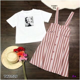 Set 2 ชิ้น เสื้อยืดแขนสั้น ผ้คอตตอนสกรีนหน้าผู