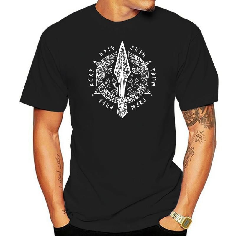 Odin Vikings ผู้ชายสแกนดิเนเวียน Runes Valhalla เสื้อยืดบุรุษฤดูร้อน Tops Tee Cool Streetwear Tv แสด
