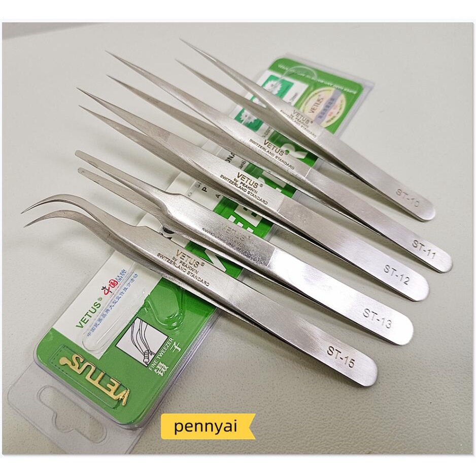VETUS แหนบสแตนเลส Anti-Static แหนบความแม่นยําสูง ST-10 ST-11 ST-12 ST-13 ST-14