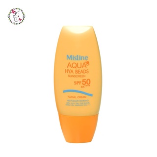 มิสทิน อะควา ไฮยา บีดส์ ครีมกันแดดผิวหน้า SPF 50 PA++++ Mistine Aqua Hya Beads Sunscreen Facial Cream SPF 50 PA++++ 40g.