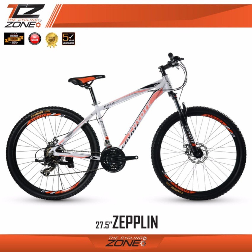 COYOTE จักรยานเสือภูเขา 27.5 นิ้ว / ตัวถัง อลูมิเนียม / รุ่น ZEPPLIN (สีขาว)
