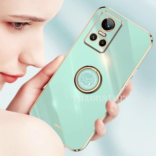 In Stock Hot Sale Casing Realme GT Neo 3 3T Neo 2 GT 2 Pro Master Edition เคสโทรศัพท Straight Edge TPU Phone Case เคส with Ring Stand Phone Back Cover