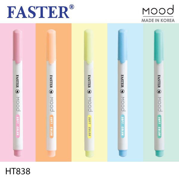 ปากกาเน้นข้อความ Faster Mood HT838 5 สี soft color