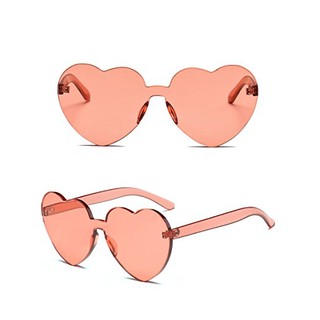 แว่นตา GAMT Rimless Sunglasses Love Heart ShapeColorful Lens Red เลนส์ HD คมชัด ของแท้ พร้อมส่