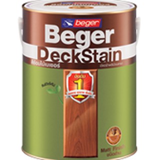 Beger DeckStain สีย้อมพื้นไม้ เบเยอร์ เดคสเตน สีทาพื้นไม้ เฟอร์นิเจอร์ไม้ภายนอก ชนิดมีฟิล์มด้าน โชว์ลายไม้