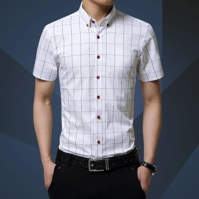 เสื้อผ้าฝ้ายแขนสั้นลายดอกไม้สก๊อต สีขาว-เขียว thumbnail 6