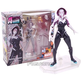 Revoltech Series NO.004 ของเล่นโมเดลฟิกเกอร์ Spider-Man Gwen Stacey Spider-Gwen PVC ขนาด 15 ซม.