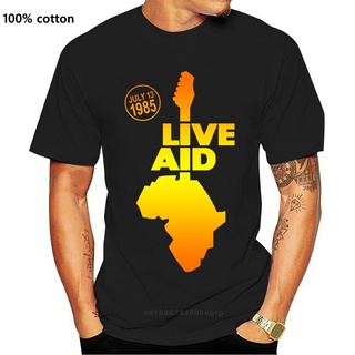 เสื้อยืดลําลอง แขนสั้น คอกลม พิมพ์ลาย Live Aid Band July 1985 Festival Elton John Freddie David Bowie คุณภาพสูง แฟชั่นสํ