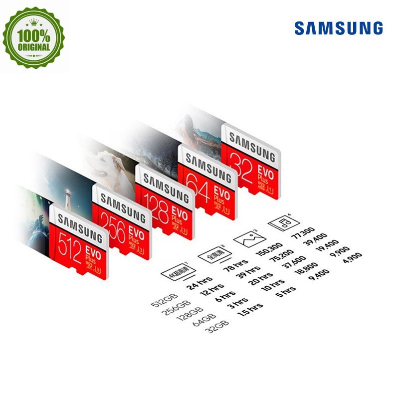 【New】SAMSUNG EVO+  Micro SD 32G SDHC 80mb/s Grade Class10 Memory Card C10 UHS-I TF/SD Cards Trans Flash SDXC 64GB 128GB