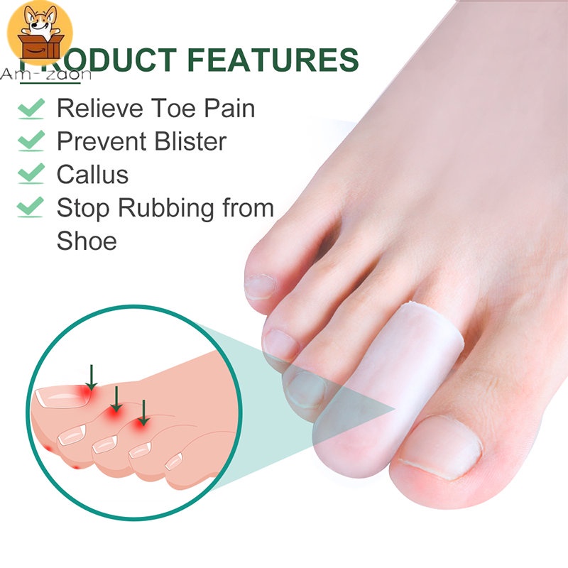 เคสซิลิโคนเจล ป้องกันน้ํา ขนาดใหญ่ สําหรับแช่เล็บกลางนิ้วเท้า จํานวน 2 ชิ้น