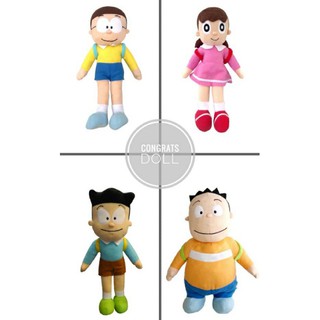 (ลิขสิทธิ์แท้ ส่งฟรี) 16 / 17 นิ้ว โนบิตะ ชิซูกะ ซูเนโอะ ไจแอนท์ Nobita Shizuka Suneo Giant โดเรม่อน ตุ๊กตา