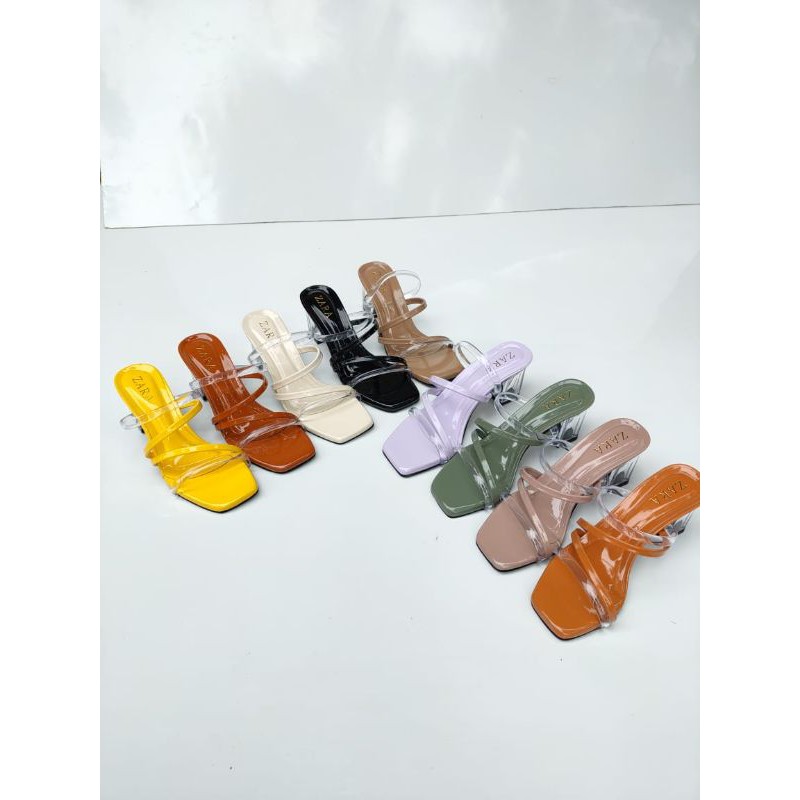 [ Pl03 ] - WOMEN& 39;S SANDALS BLOKHEELS GLASS RIGHTS 7CM BEAUTIFUL STRAP