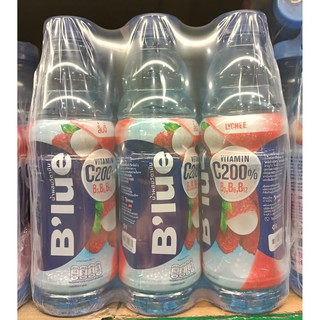 บลู ไลซี่ รสลิ้นจี่ ขนาด 500ml ยกแพ็ค 6ขวด น้ำดื่มผสมวิตามินบี+ซี BLUE LYCHEE VITAMIN B+C