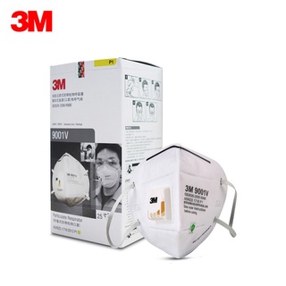 3M Mask หน้ากากกันฝุ่นวาล์วคล้องหู 9001V P1 แท้!!!  (1กล่อง/25 ชิ้น)