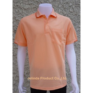 TshirtDDPolo MC724 เสื้อโปโล ชาย สีโอรส  เก็บเงินปลายทางได้