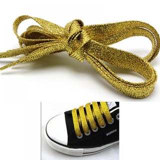 Popular Accessories Canvas Glitter Metallic Athletic Flat Shoe Boots Shoelaces