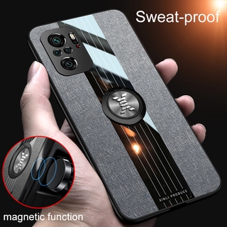 เคส Redmi Note 10 Soft Finger Ring Holder Fabric Cloth Cover Redmi Note10 housing shell