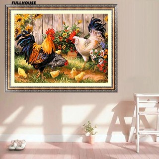 💎♥ Cock Rooster ในฟาร์ม Garden DIY เรซิ่น Diamond Embroidery จิตรกรรม