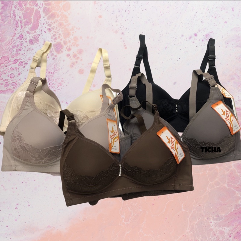 TIICHA - Anny 3688 : CUP C ไม่มีโครง ไม่มีฟองน้ำ เก็บข้าง ใส่สบาย