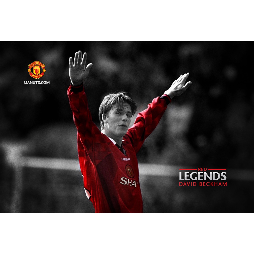 โปสเตอร์ David Beckham เดวิด เบคแคม Manchester United MUFC แมนเชสเตอร์ยูไนเต็ด แมนยู Poster รูปภาพ R