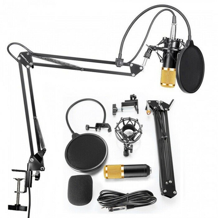 ไมค์อัดเสียง ไมค์ คอนเดนเซอร์ (Pro Condenser Microphone BM800) พร้อม ขาตั้งไมค์โครโฟน และอุปกรณ์เสริม (โช้คอัพโลหะ)