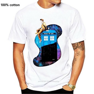 เสื้อยืดแขนสั้น คอกลม ผ้าฝ้าย พิมพ์ลาย Doctor Who Tenth Doctor TARDIS แนวสตรีท ของขวัญวันเกิด สําหรับผู้ชาย DHelfe53JIog