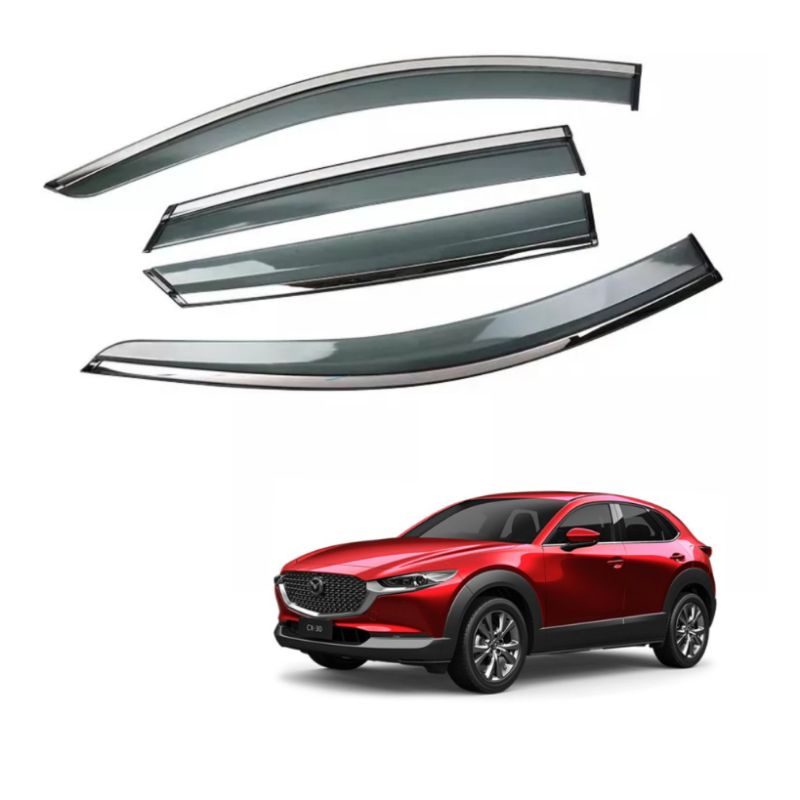 MAZDA CX-30​/CX30 Y2020-2022​ กันสาดคิ้วสแตนเลส (ไม่แตกลายงา)​