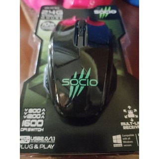 Mouse Wirelesa Socio WM-107สีดำ