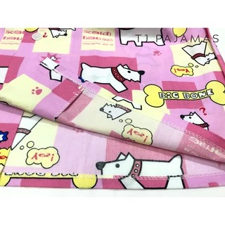 P+P ชุดนอนผู้ใหญ่ ผ้าคอตตอน ลายการ์ตูน คอปก แขนสั้นขาสามส่วน ฟรีไซส์