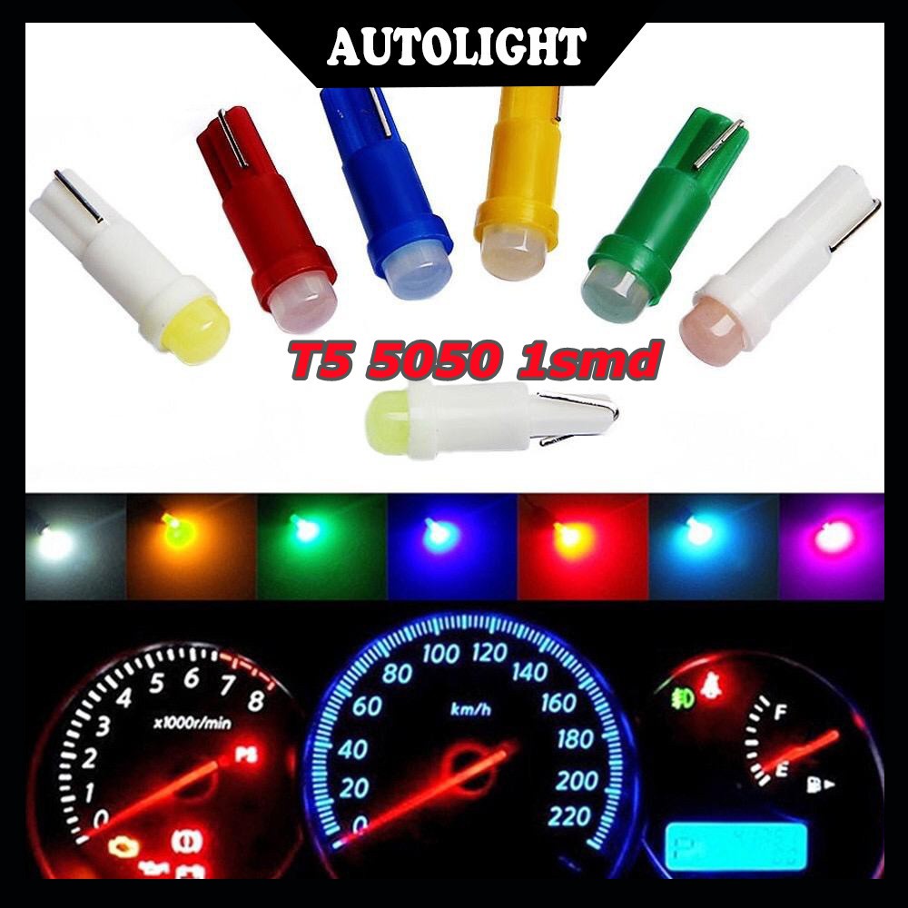 COB T5 W5W Car Motorcycle Dash Board Lamp Panel Bulb Car LED Bulb Seven Colors Instrument lights