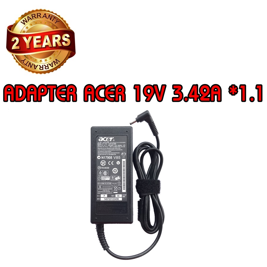 รับประกัน 2 ปี ADAPTER ACER 19V 3.42A *3.0x1.1 / อะแดปเตอร์ เอเซอร์ 19V 3.42A *3.0x1.1