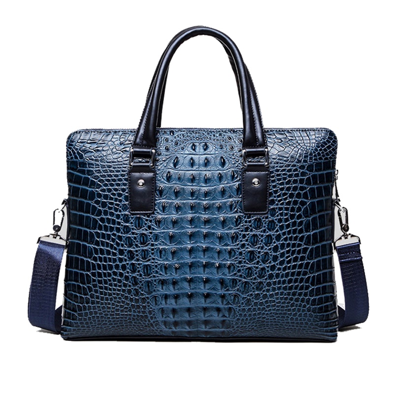 Famous design briefcase Luxury Crocodile pattern cowhide leather Totes ...