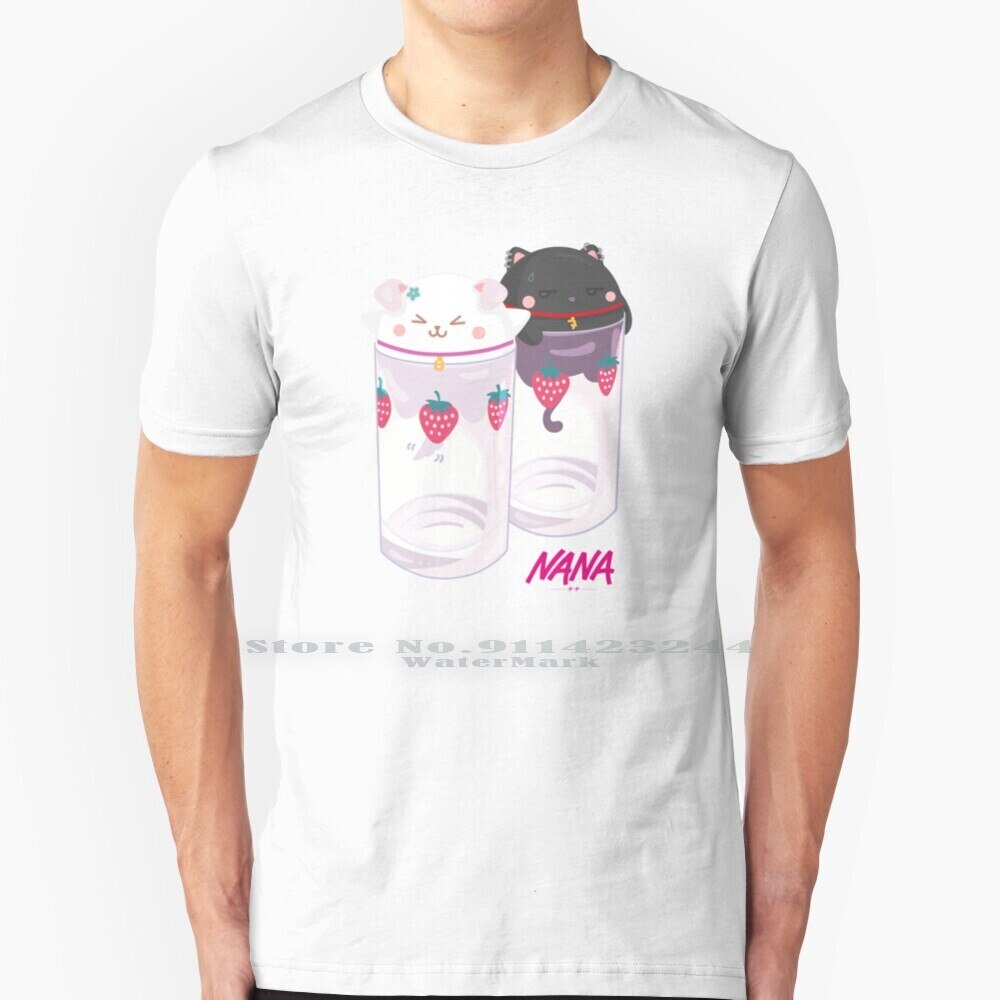 Nana & Hachi-Strawberry แว่นตา T เสื้อ 100% ผ้าฝ้ายแท้ Ai Yazawa Nana Osaki Hachiko Nana Komatsu อะน