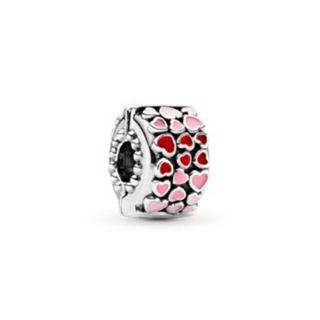 (พร้อมส่ง)*New*Pandora Red &amp; Pink Hearts Charm